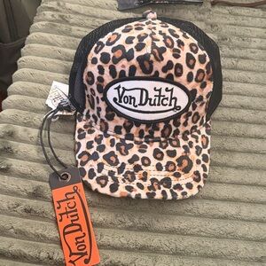 Von Dutch Animal Print Cap with Black Mesh
